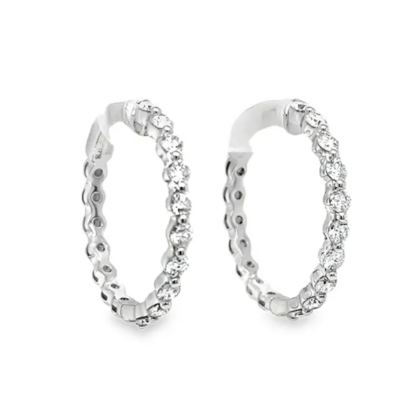 Bella Grace Diamond Hoop Earrings Image 2 Peter & Co. Jewelers Avon Lake, OH