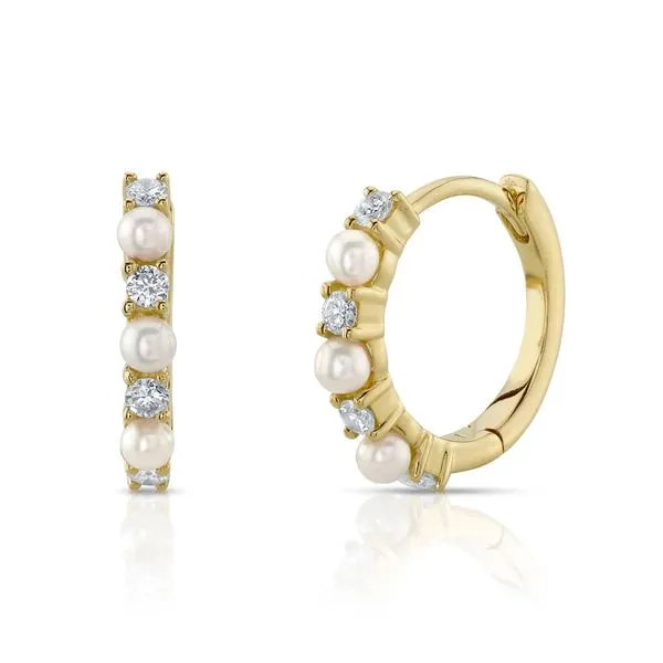 Shy Creation Diamond & Cultured Pearl Huggie Earring Peter & Co. Jewelers Avon Lake, OH