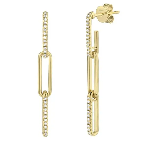 Shy Creation Diamond Paperclip Link Earrings Peter & Co. Jewelers Avon Lake, OH