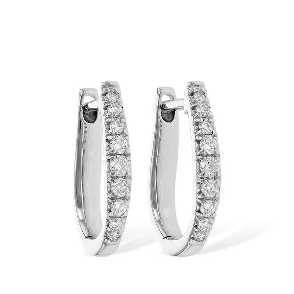 Diamond U-Shaped Hoop Earrings, 1/4ctw Peter & Co. Jewelers Avon Lake, OH