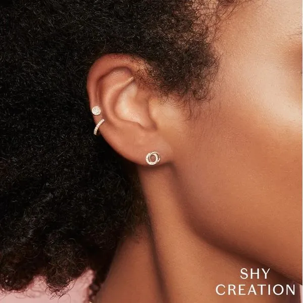 Shy Creation Diamond Love Knot Circle Earrings Image 2 Peter & Co. Jewelers Avon Lake, OH