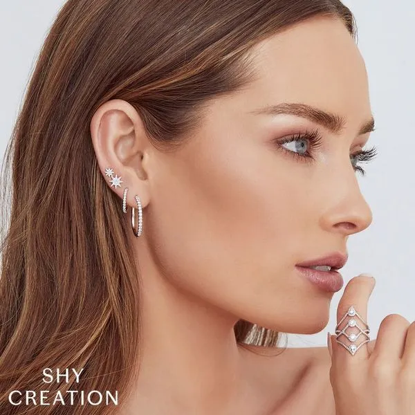 Shy Creation Diamond Hoop Earrings Image 2 Peter & Co. Jewelers Avon Lake, OH