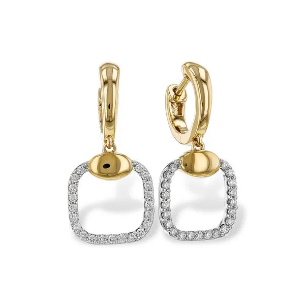 Two-Tone Diamond Huggie Hoops Peter & Co. Jewelers Avon Lake, OH