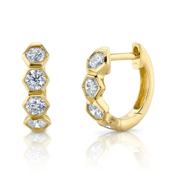 Shy Creation Diamond Hexagon Huggie Earrings Peter & Co. Jewelers Avon Lake, OH