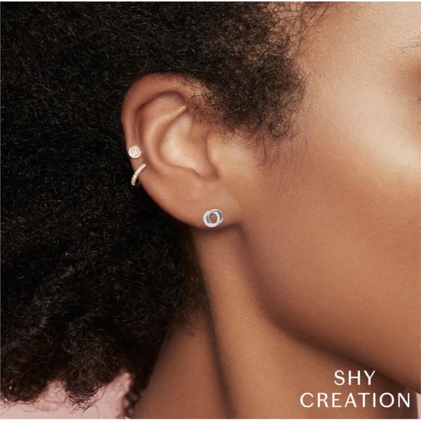 Shy Creation Diamond Love Knot Circle Earrings Image 2 Peter & Co. Jewelers Avon Lake, OH