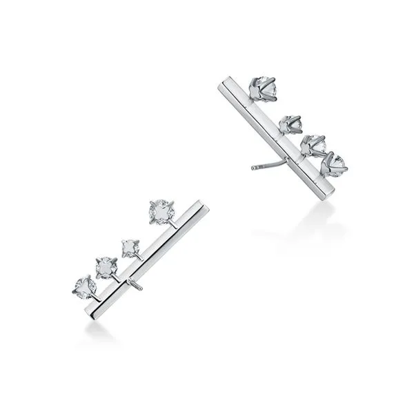 Hearts On Fire Floating Bar Ear Climbers Image 2 Peter & Co. Jewelers Avon Lake, OH