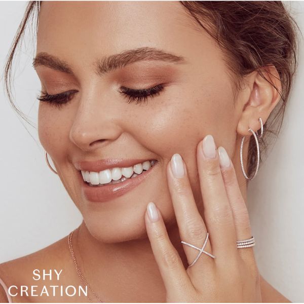 Shy Creations Diamond Huggie Hoop Earrings Image 2 Peter & Co. Jewelers Avon Lake, OH