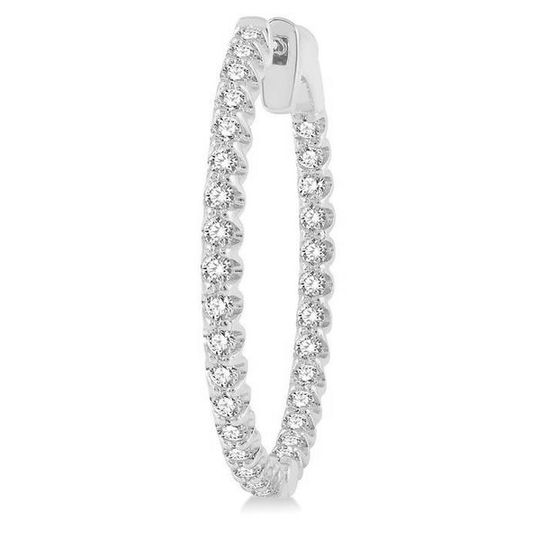 Inside/Outside Diamond Hoop Earrings 1ctw Image 2 Peter & Co. Jewelers Avon Lake, OH