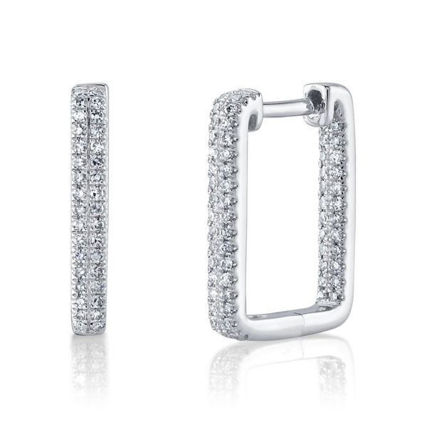 Shy Creation Diamond Rectangle Hoop Earrings Peter & Co. Jewelers Avon Lake, OH