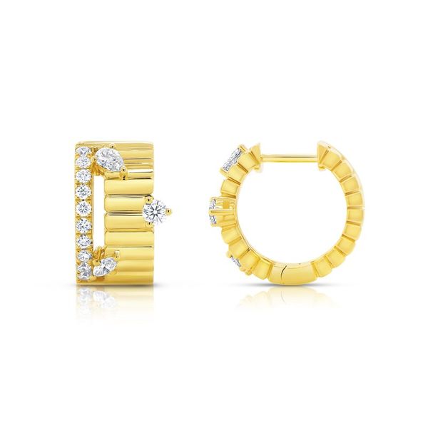 Uneek Sculpted Collection Diamond Huggie Earrings Peter & Co. Jewelers Avon Lake, OH