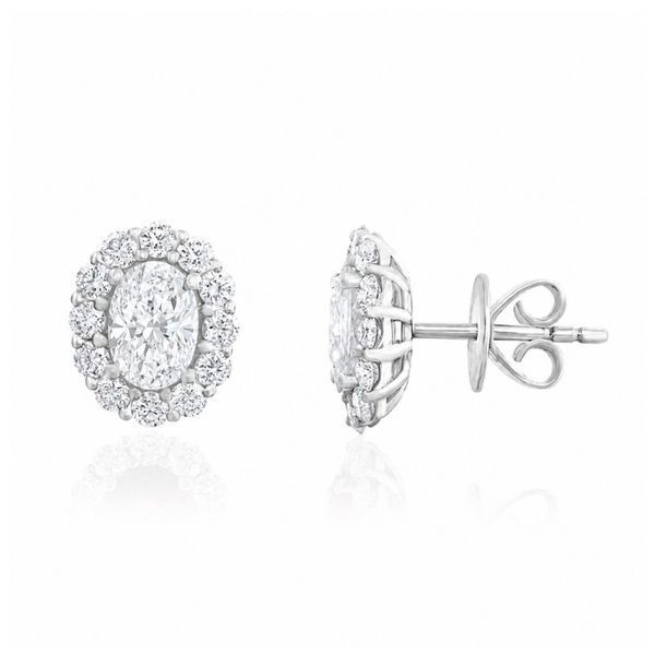 Oval Diamond Halo Earrings 2.24ctw Peter & Co. Jewelers Avon Lake, OH
