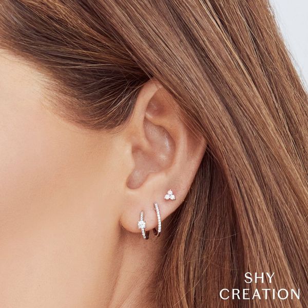 Shy Creation Huggie Hoop Earrings Image 2 Peter & Co. Jewelers Avon Lake, OH