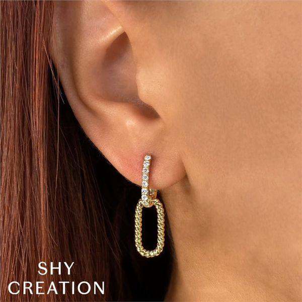 Shy Creation Diamond Rope Link Earrings Image 2 Peter & Co. Jewelers Avon Lake, OH