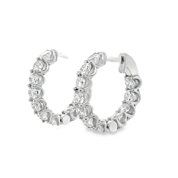 Inside-Out Lab Grown Diamond Hoop Earrings, 3.50ctw Image 3 Peter & Co. Jewelers Avon Lake, OH