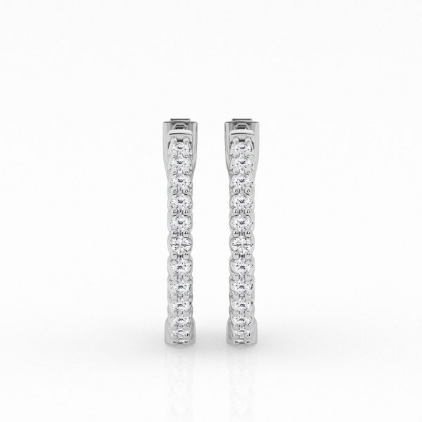 Inside-Out Lab Grown Diamond Hoop Earrings, 1ctw Image 2 Peter & Co. Jewelers Avon Lake, OH