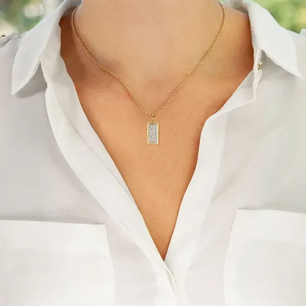 Heather B. Moore Diamond ID Tag Charm Image 3 Peter & Co. Jewelers Avon Lake, OH