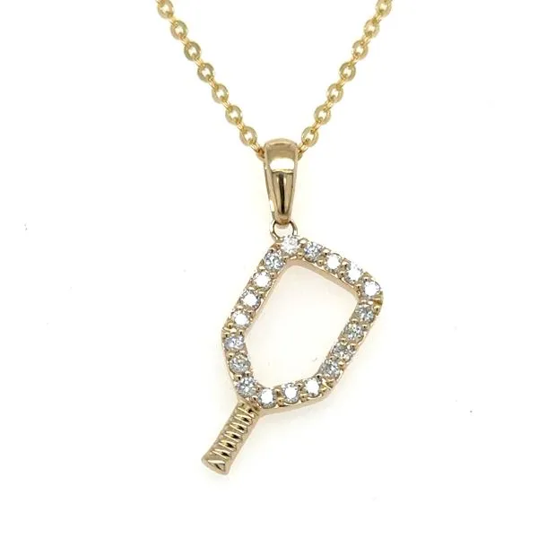 Diamond Pickleball Paddle Pendant Image 2 Peter & Co. Jewelers Avon Lake, OH