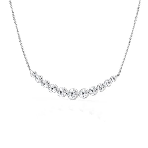 Lab Grown Diamond Curved Bar Necklace Image 2 Peter & Co. Jewelers Avon Lake, OH
