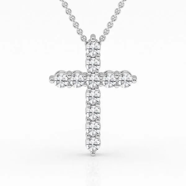 Lab Grown Diamond Cross Pendant Necklace Peter & Co. Jewelers Avon Lake, OH