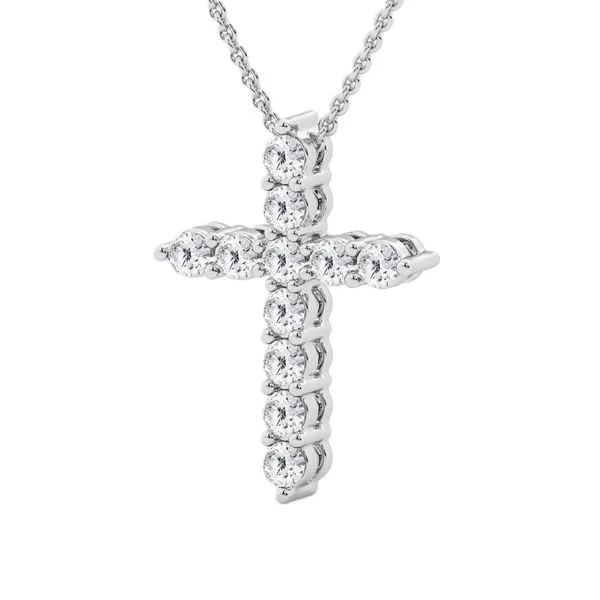 Lab Grown Diamond Cross Pendant Necklace Image 2 Peter & Co. Jewelers Avon Lake, OH