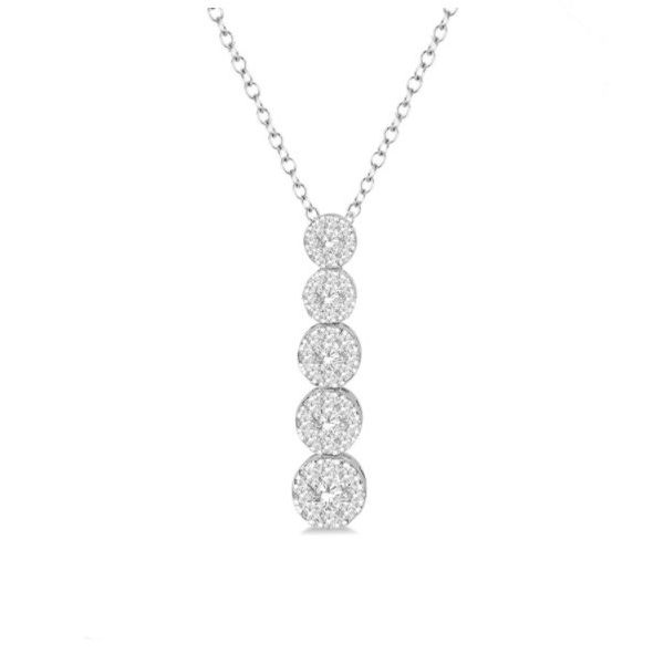 Graduated Diamond Cluster Drop Necklace Peter & Co. Jewelers Avon Lake, OH