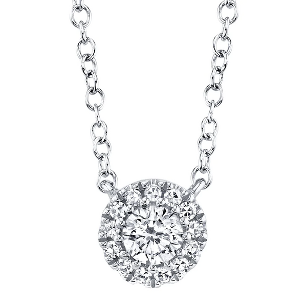 Diamond Halo Solitaire Necklace Peter & Co. Jewelers Avon Lake, OH