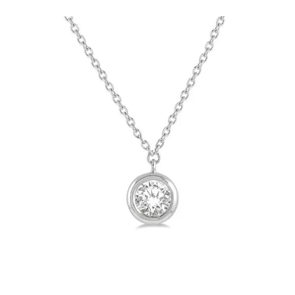 Bezel Set Diamond Necklace Image 2 Peter & Co. Jewelers Avon Lake, OH