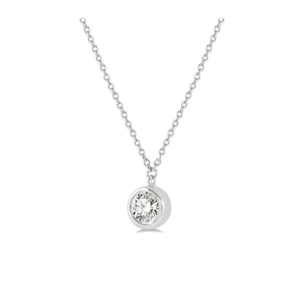 Bezel Set Diamond Necklace Image 3 Peter & Co. Jewelers Avon Lake, OH