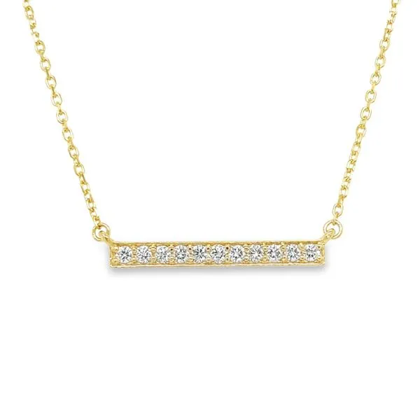 Diamond Bar Pendant Necklace, 1