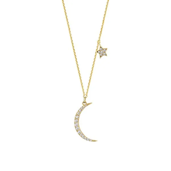 Diamond Crescent Moon and Star Necklace Peter & Co. Jewelers Avon Lake, OH