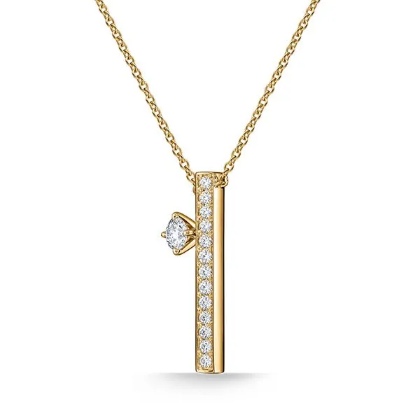 Hearts On Fire Barre Floating Single Diamond Pavé Pendant Necklace Image 2 Peter & Co. Jewelers Avon Lake, OH
