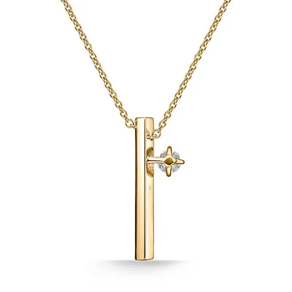 Hearts On Fire Barre Floating Single Diamond Pavé Pendant Necklace Image 3 Peter & Co. Jewelers Avon Lake, OH