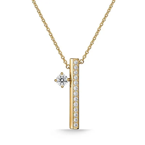 Hearts On Fire Barre Floating Single Diamond Pavé Pendant Necklace Peter & Co. Jewelers Avon Lake, OH