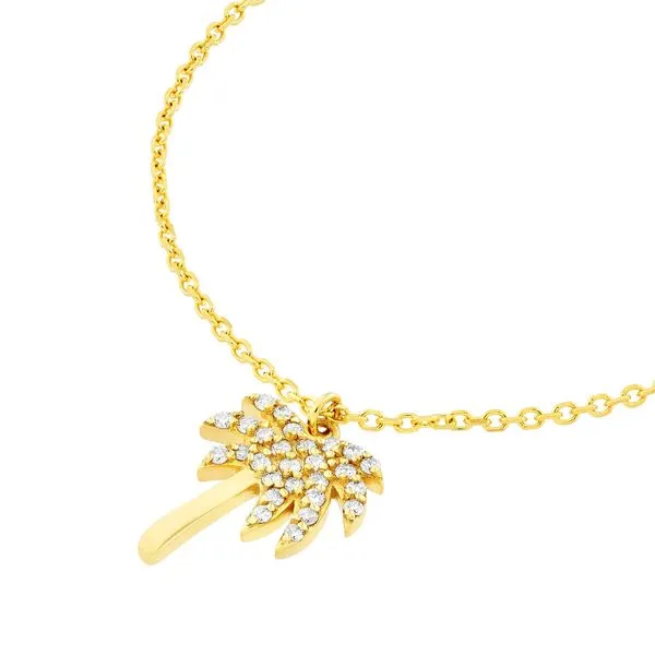 Diamond Palm Tree Necklace Image 2 Peter & Co. Jewelers Avon Lake, OH