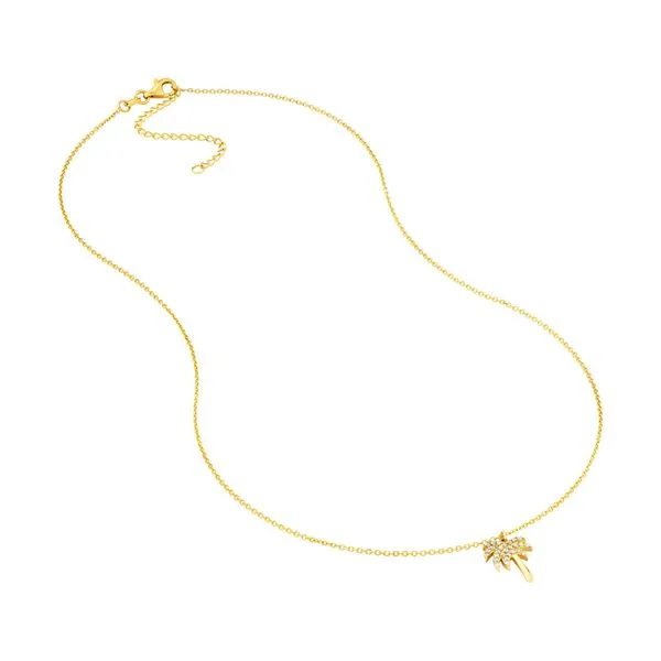 Diamond Palm Tree Necklace Image 3 Peter & Co. Jewelers Avon Lake, OH
