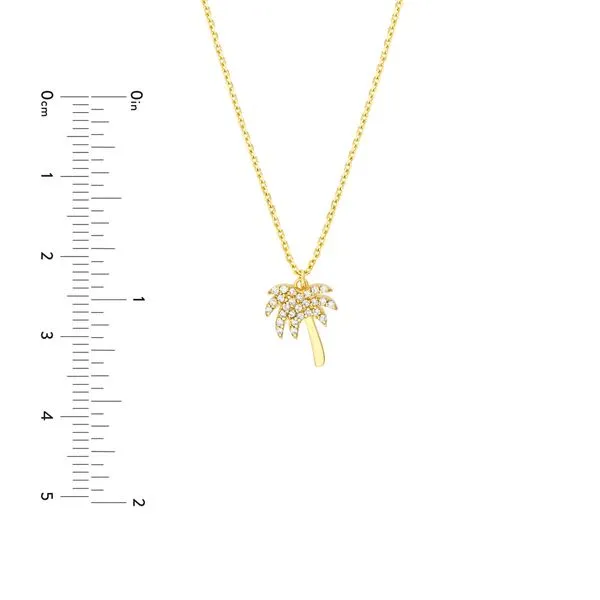 Diamond Palm Tree Necklace Image 5 Peter & Co. Jewelers Avon Lake, OH