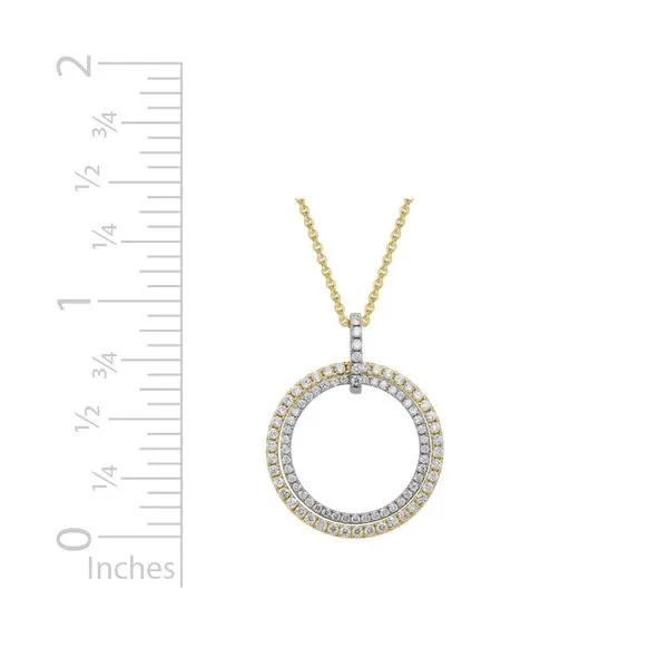 Two-Tone Open Circle Diamond Necklace Image 2 Peter & Co. Jewelers Avon Lake, OH