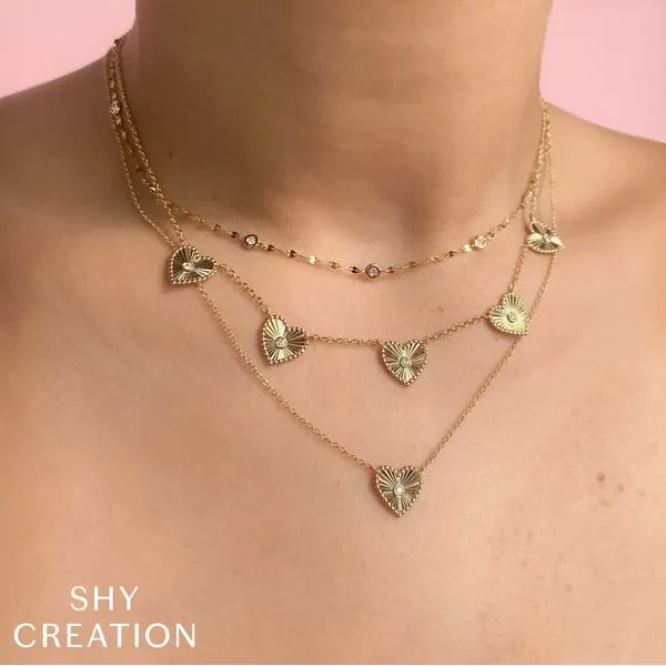 Shy Creation Diamond Bezel Heart Necklace Image 2 Peter & Co. Jewelers Avon Lake, OH