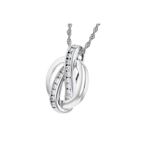 Diamond Ribbon Necklace Image 2 Peter & Co. Jewelers Avon Lake, OH