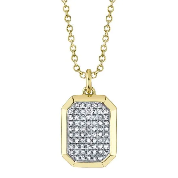 Shy Creation Diamond Pavé Dog Tag Geo Cut Necklace Peter & Co. Jewelers Avon Lake, OH