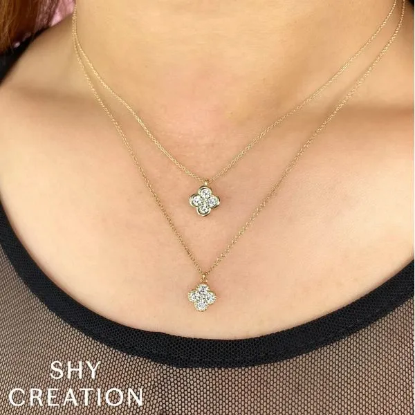 Shy Creation Diamond Clover Necklace Image 2 Peter & Co. Jewelers Avon Lake, OH