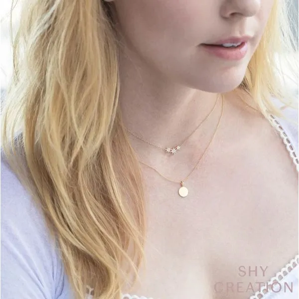 Shy Creation Diamond Disc Necklace Image 2 Peter & Co. Jewelers Avon Lake, OH
