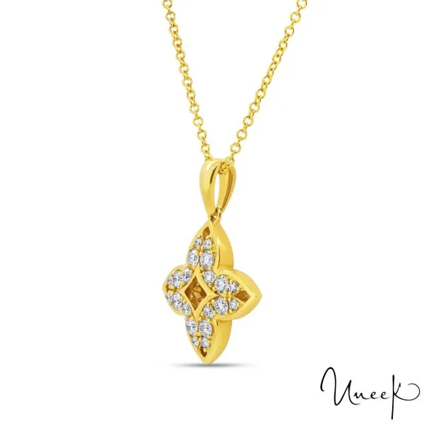 Uneek Quatrefoil Inspired Diamond Necklace Image 2 Peter & Co. Jewelers Avon Lake, OH