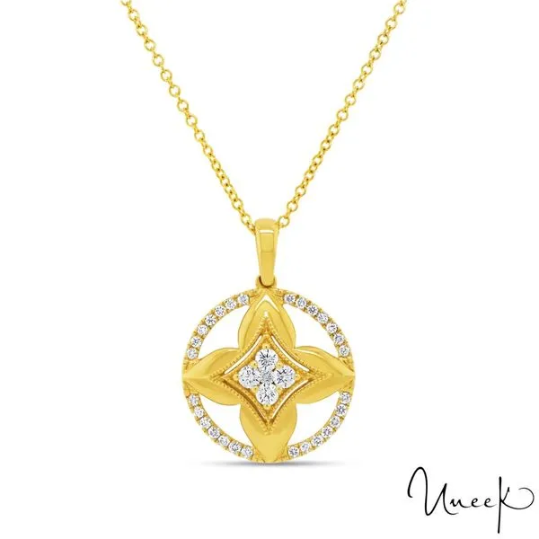 Uneek Diamond Quatrefoil Circle Necklace Peter & Co. Jewelers Avon Lake, OH