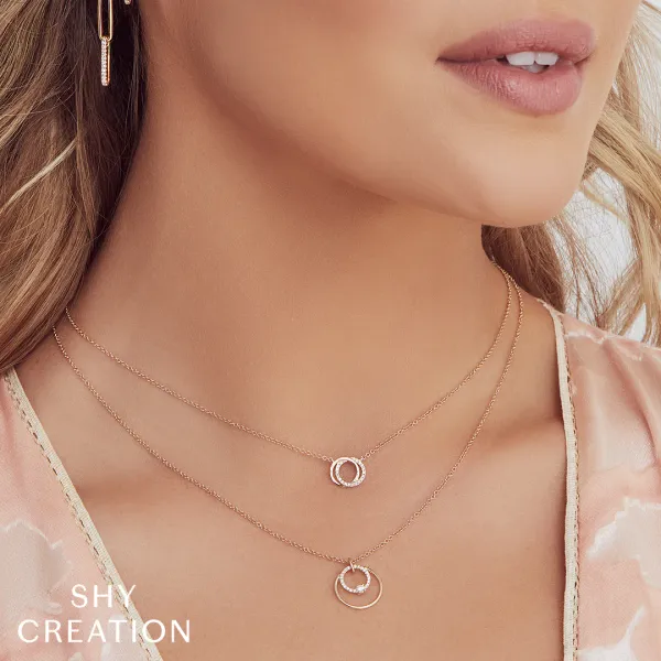 Shy Creation Diamond Love Knot Circle Necklace Image 2 Peter & Co. Jewelers Avon Lake, OH