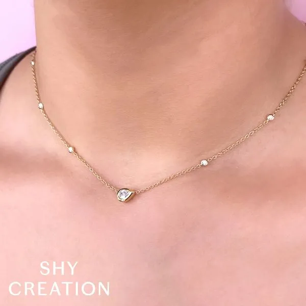 Shy Creation Diamond Pear Necklace Image 2 Peter & Co. Jewelers Avon Lake, OH