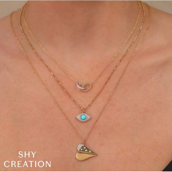 Shy Creation Two-Tone Oval Link Necklace Image 2 Peter & Co. Jewelers Avon Lake, OH