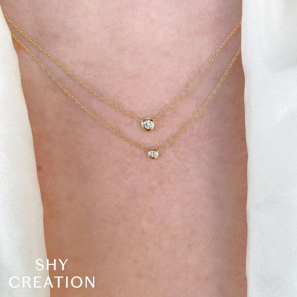 Shy Creation Diamond Bezel Necklace Image 2 Peter & Co. Jewelers Avon Lake, OH