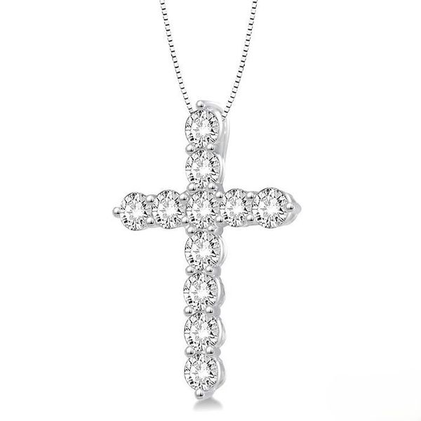Diamond Cross Pendant Necklace, 1/2ctw Image 2 Peter & Co. Jewelers Avon Lake, OH