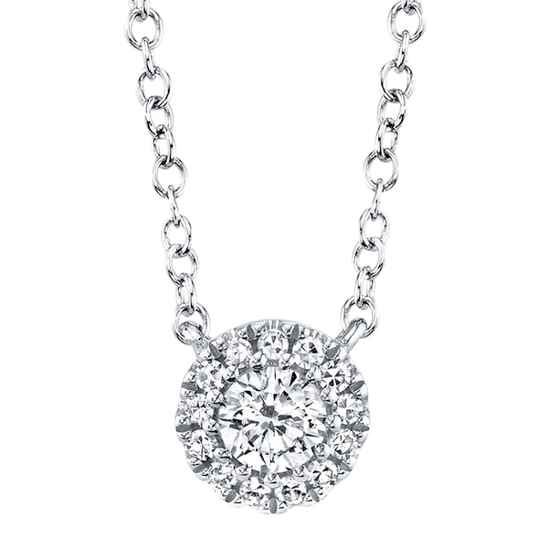 Shy Creation Diamond Halo Solitaire Necklace Peter & Co. Jewelers Avon Lake, OH